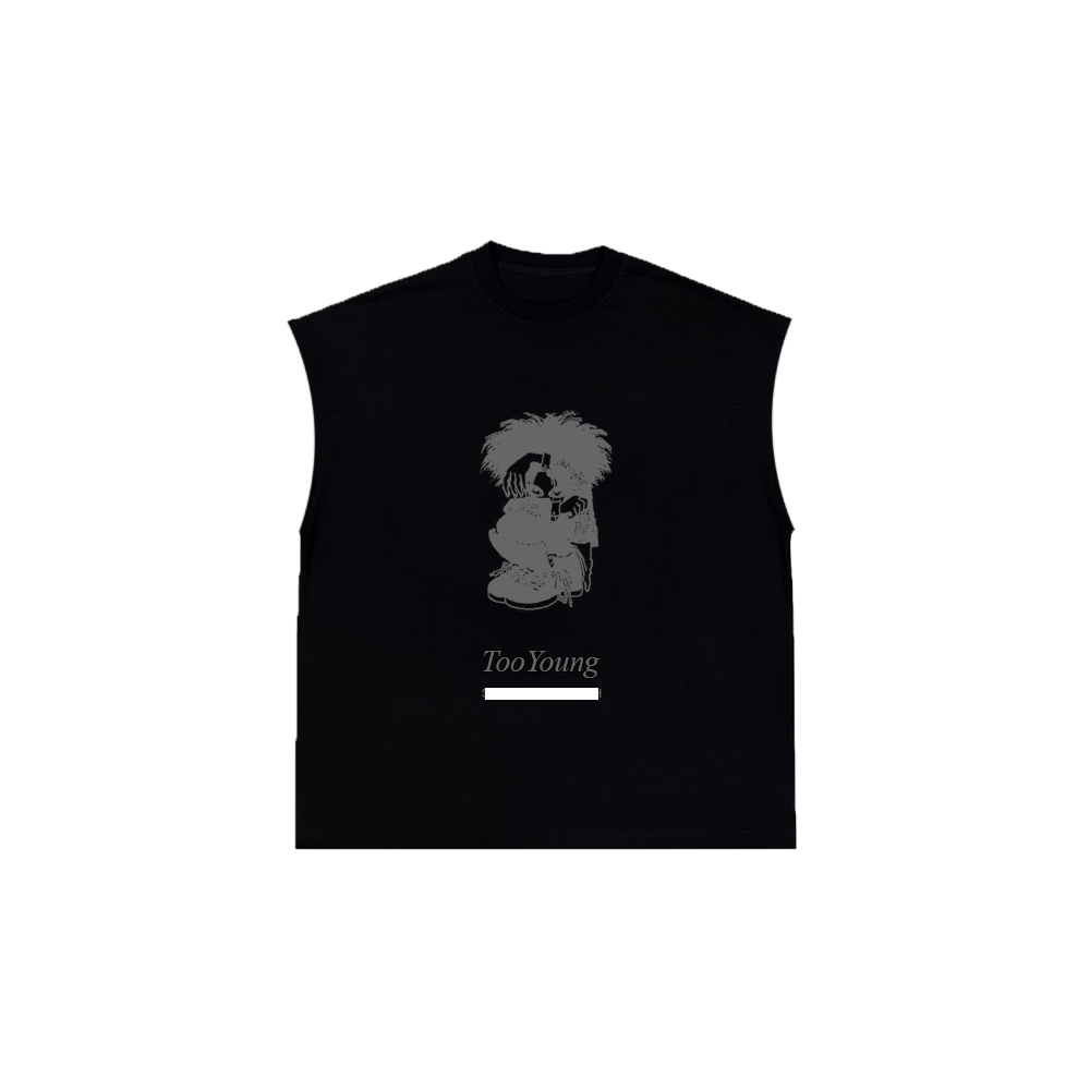 Sad Cut-Off T-Shirt (Black)